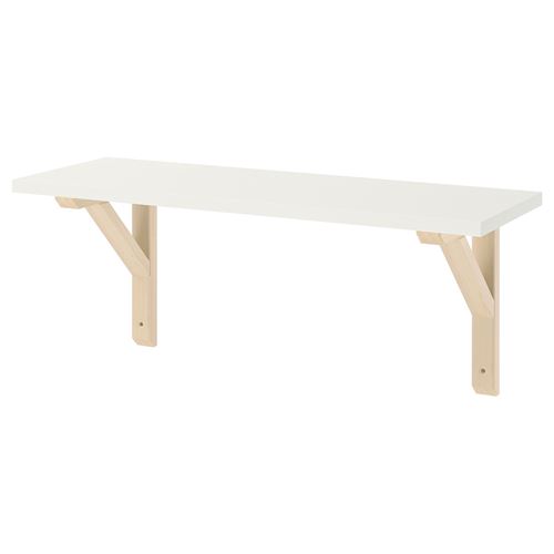 IKEA - BURHULT/SANDSHULT, wall shelf, white/aspen, 59x20 cm