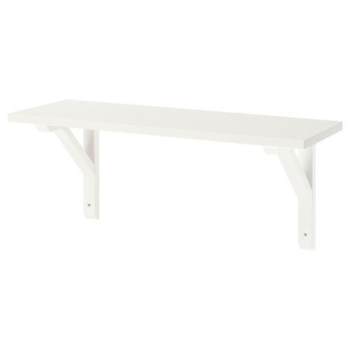 IKEA - BURHULT/SANDSHULT, wall shelf, white/aspen, 59x20 cm