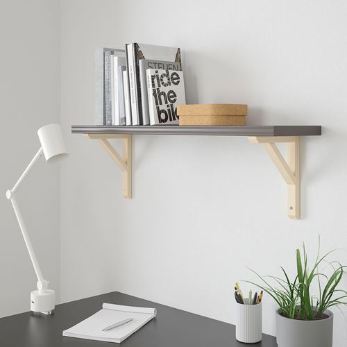 IKEA - BERGSHULT, wall shelf piece, dark grey, 80x30 cm