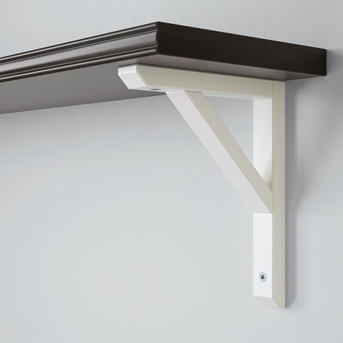 IKEA - BERGSHULT/SANDSHULT, wall shelf, black-brown-white, 80x20 cm