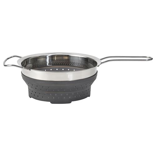 IKEA - KLOCKREN, colander, stainless steel/silicon, 3 l