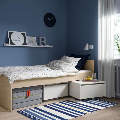 IKEA - SLAKT, bed storage box, white, 62x62x36 cm