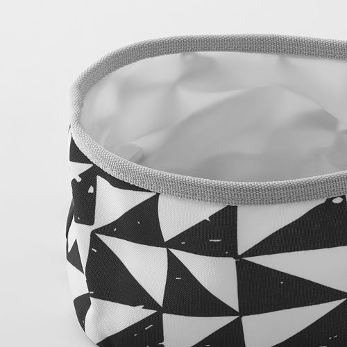 IKEA - LURVIG, kedi/köpek mama kabı, beyaz-siyah, 16 cm