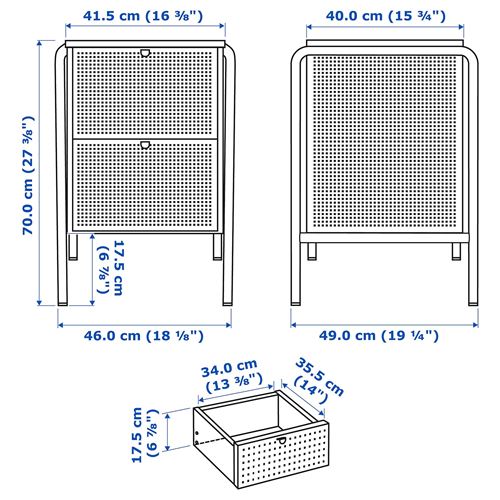 NIKKEBY gri-yeşil 46x70 cm komodin - 30439457 | IKEA