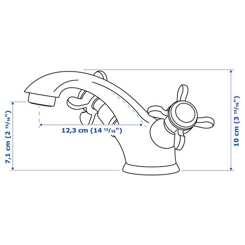 IKEA - RUNSKAR, lavabo bataryası, krom kaplama, 10 cm