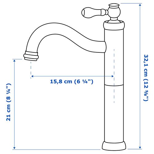 IKEA - HAMNSKAR, lavabo bataryası, krom kaplama, 32 cm