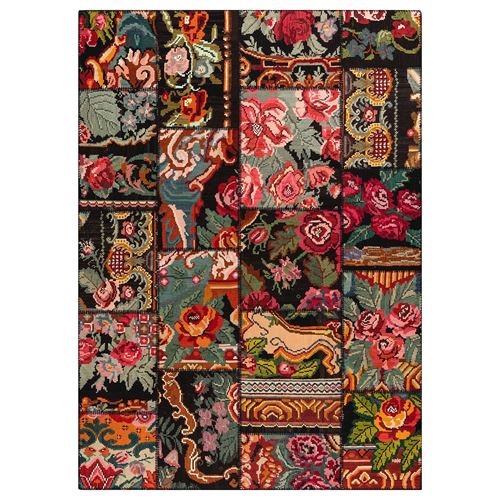 IKEA - SILKEBORG, patchwork halı, çeşitli desenler, 170x240 cm
