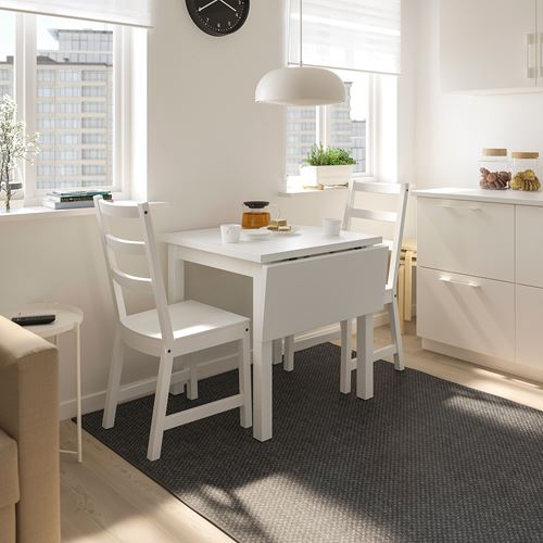 IKEA - NORDVIKEN, kitchen table set, white, 2 chairs