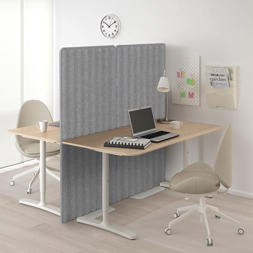 IKEA - EILIF, Screen for desk, grey, 80x150 cm