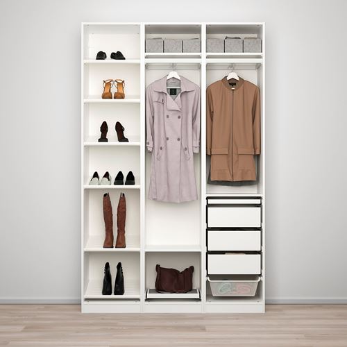 IKEA - PAX/BERGSBO/AHEIM, PAX wardrobe, white-mirror glass, 150x38x236 cm