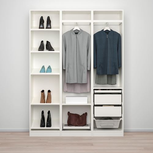 IKEA - PAX/BERGSBO/AHEIM, PAX wardrobe, white-mirror glass, 150x38x201 cm