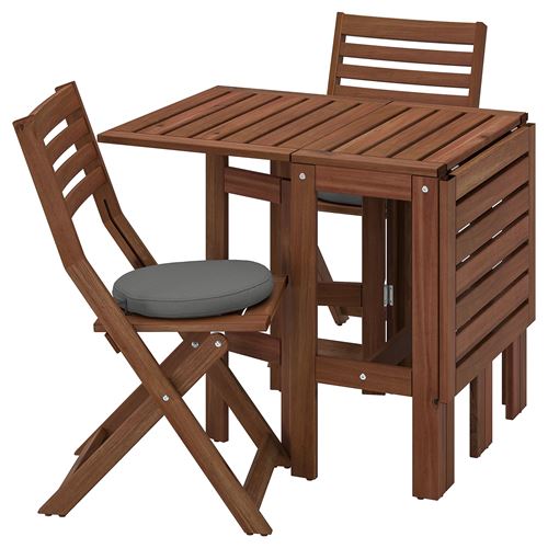 IKEA - APPLARÖ, katlanabilir masa ve katlanabilir sandalye seti, kahverengi