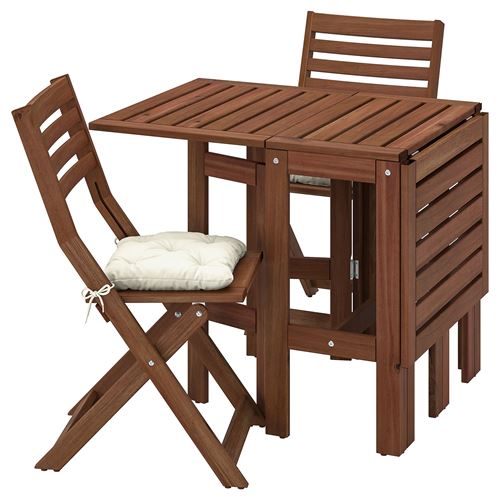 APPLARÖ brown foldable table and foldable chair set - 79328405 | IKEA