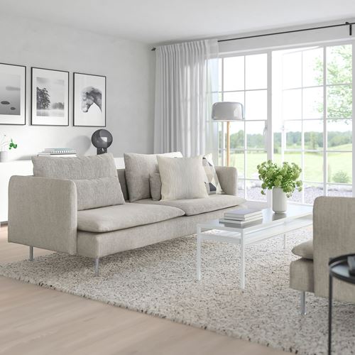 IKEA - SÖDERHAMN, 3-seat sofa, viarp beige-brown