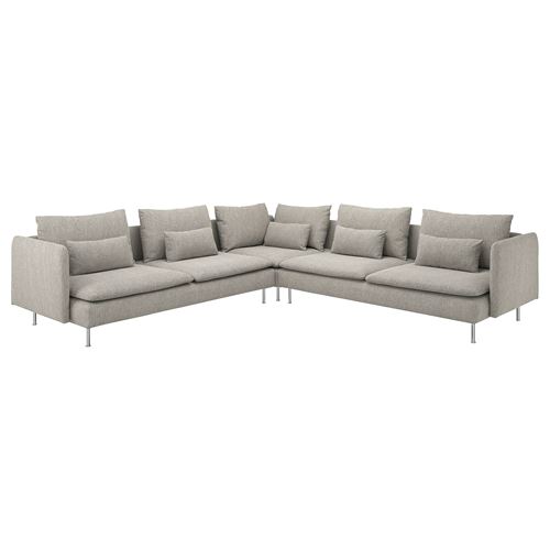 IKEA - SÖDERHAMN, 6-seat corner sofa, viarp beige-brown