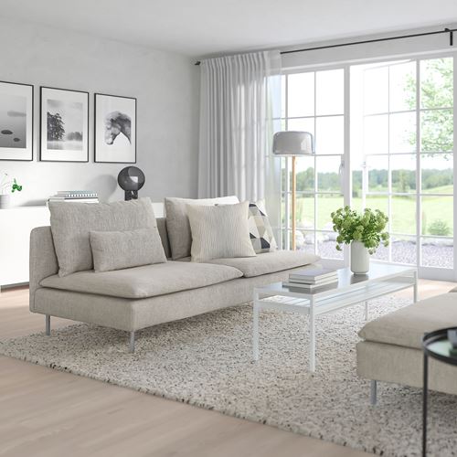 IKEA - SÖDERHAMN, 3-seat sofa, viarp beige-brown