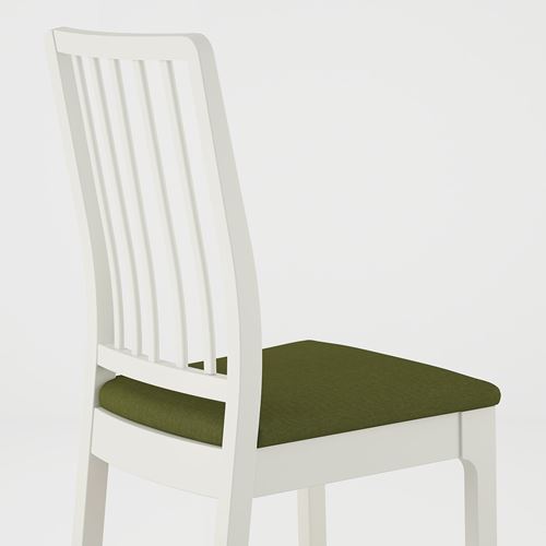 IKEA - EKEDALEN, döşemeli ahşap sandalye, beyaz-yeşil