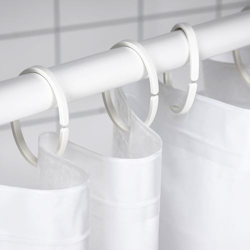 IKEA - HASSJÖN, shower curtain ring, white