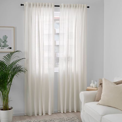 IKEA - DYTAG, background curtain, 1 pair, white, 145x300 cm