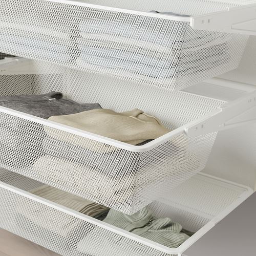 IKEA - BOAXEL, shelving unit, white/grey, 250x40x201 cm