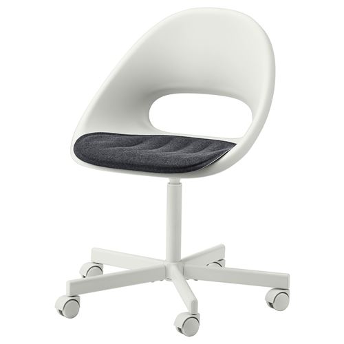 IKEA - PYNTEN, seat pad for office chair, dark grey, 41x43 cm