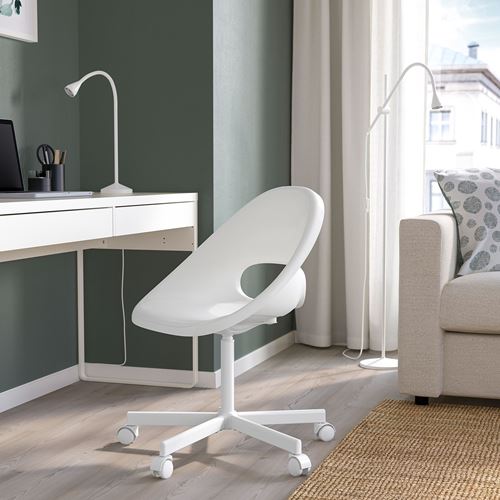 IKEA - LOBERGET/BLYSKAR, çalışma sandalyesi, beyaz