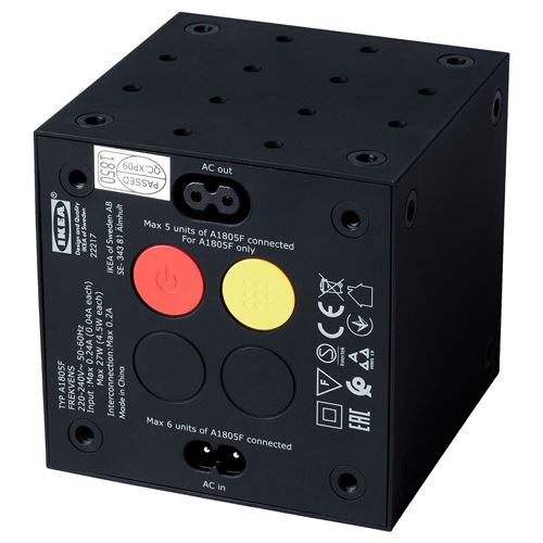 IKEA - FREKVENS, LED decoration lighting, black, 10x10 cm