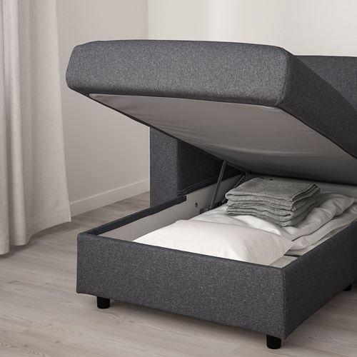 IKEA - VIMLE, corner sofa-bed with storage, Gunnared medium grey