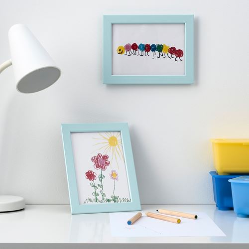 IKEA - FISKBO, colorful frame, light blue, 13x18 cm