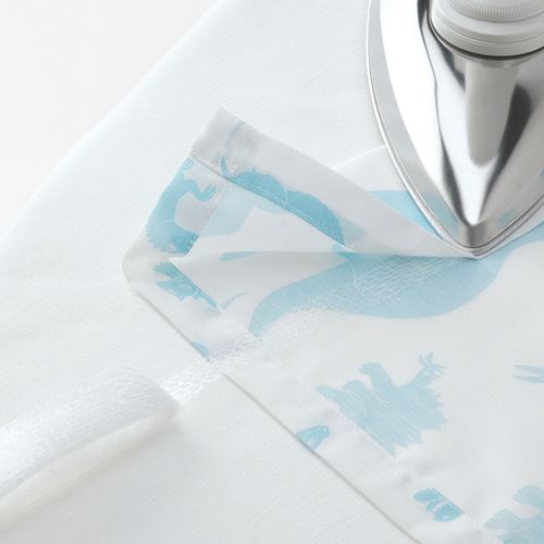 IKEA - JATTELIK, children's curtain, white-blue, 120x300 cm