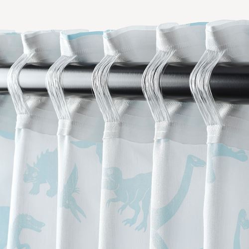 IKEA - JATTELIK, children's curtain, white-blue, 120x300 cm