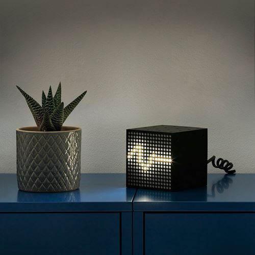 IKEA - FREKVENS, LED decoration lighting, black, 10x10 cm