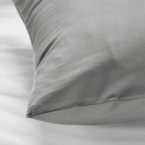 IKEA - DVALA, pillowcase set of 2, light grey, 50x60 cm