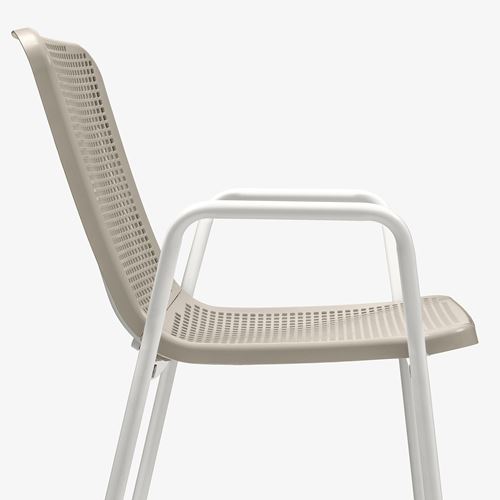 IKEA - TORPARÖ, chair with armrests, white-beige