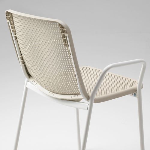 IKEA - TORPARÖ, chair with armrests, white-beige