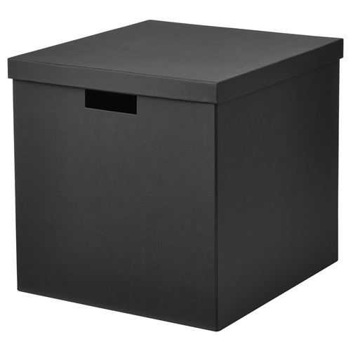 IKEA - TJENA, box with lid, black, 32x35x32 cm