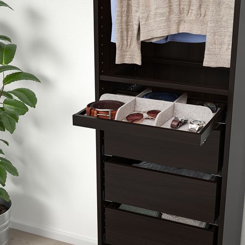 IKEA - KOMPLEMENT, bölmeli sürgülü raf, venge-açık gri, 50x35 cm