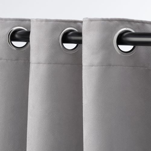 IKEA - BIRTNA, blackout curtain, 1 pair, grey, 145x300 cm