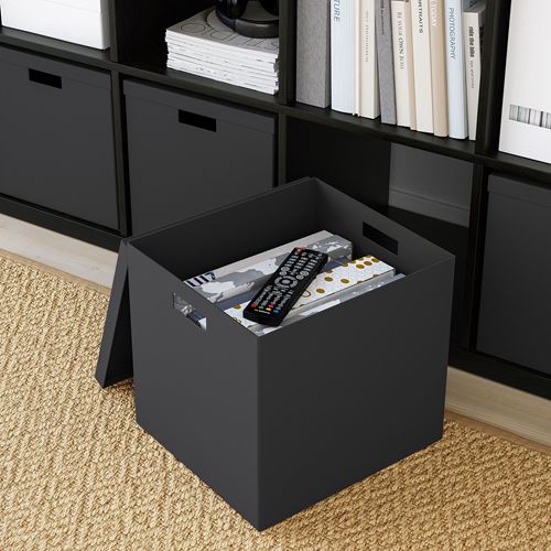 IKEA - TJENA, box with lid, black, 32x35x32 cm