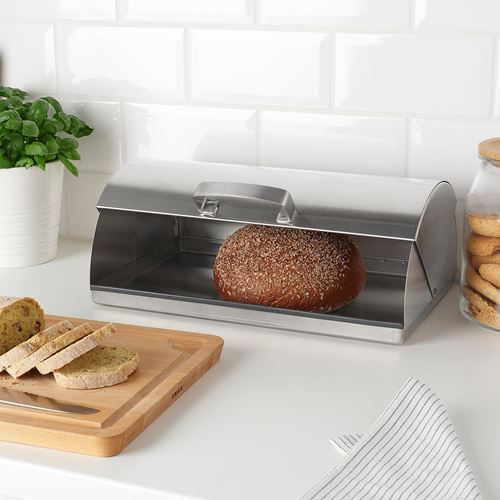 IKEA - ORDNING, bread bin, stainless steel, 39x25x15 cm