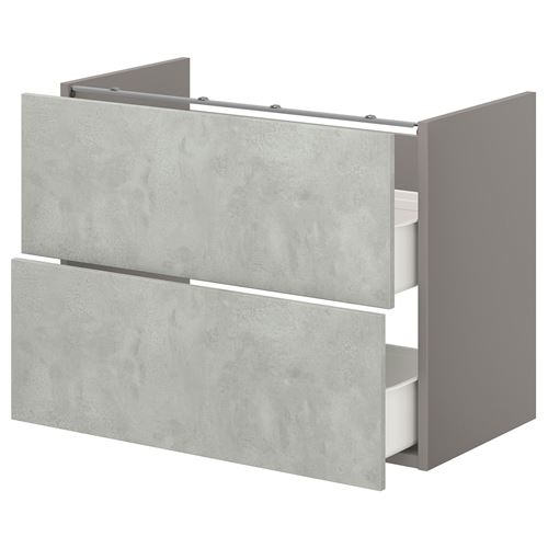 IKEA - ENHET, wash-basin cabinet, gray-stone effect, 80x42x60 cm