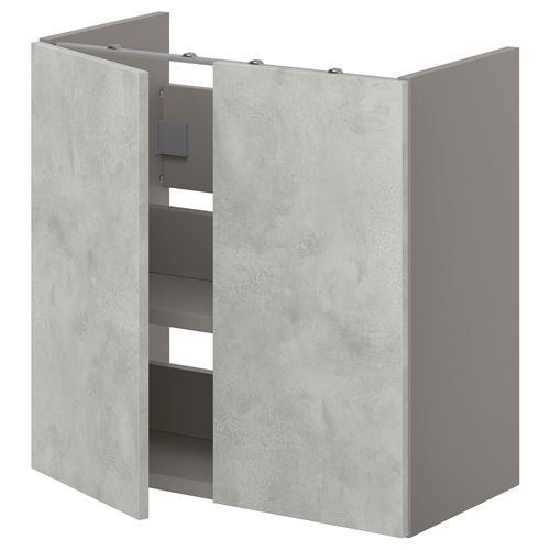 IKEA - ENHET, wash-basin cabinet, gray-stone effect, 60x32x60 cm