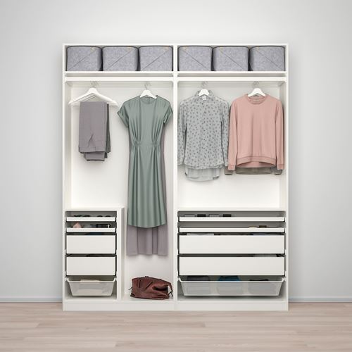 IKEA - PAX/HASVIK, PAX sliding door wardrobe, white-high-gloss, 200x44x236 cm