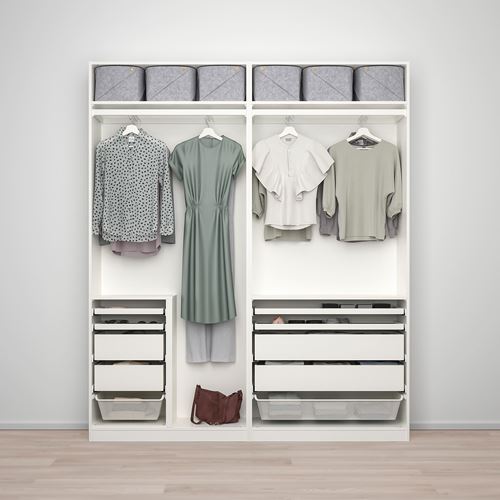 IKEA - PAX/FARVIK/AULI, PAX sliding door wardrobe, white, 200x44x236 cm