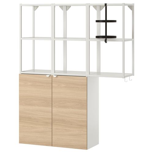 IKEA - ENHET, shelving unit, white-oak look, 120x30x150 cm