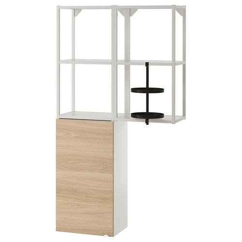 IKEA - ENHET, shelving unit, white-oak look, 80x30x150 cm