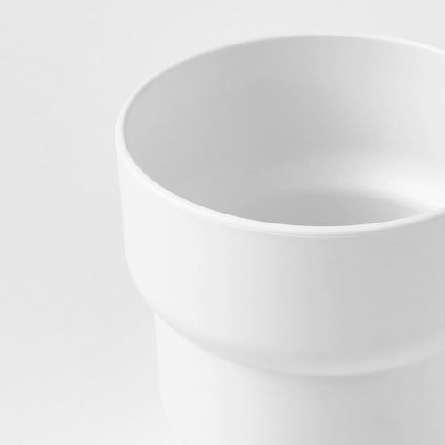 IKEA - FÖRENLIG, plastic plant pot, white, 9 cm