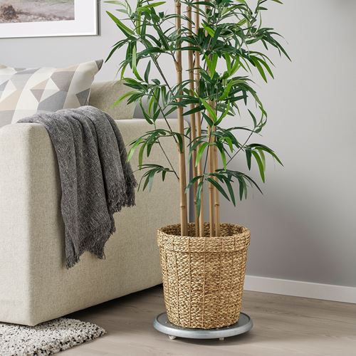 IKEA - VALLMOFRÖN, rattan saksı, deniz sazı, 24 cm