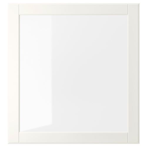 IKEA - OSTVIK, door, white/glass, 60x64 cm