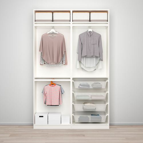 IKEA - PAX/HASVIK, PAX sürgü kapaklı gardırop, beyaz, 150x44x236 cm